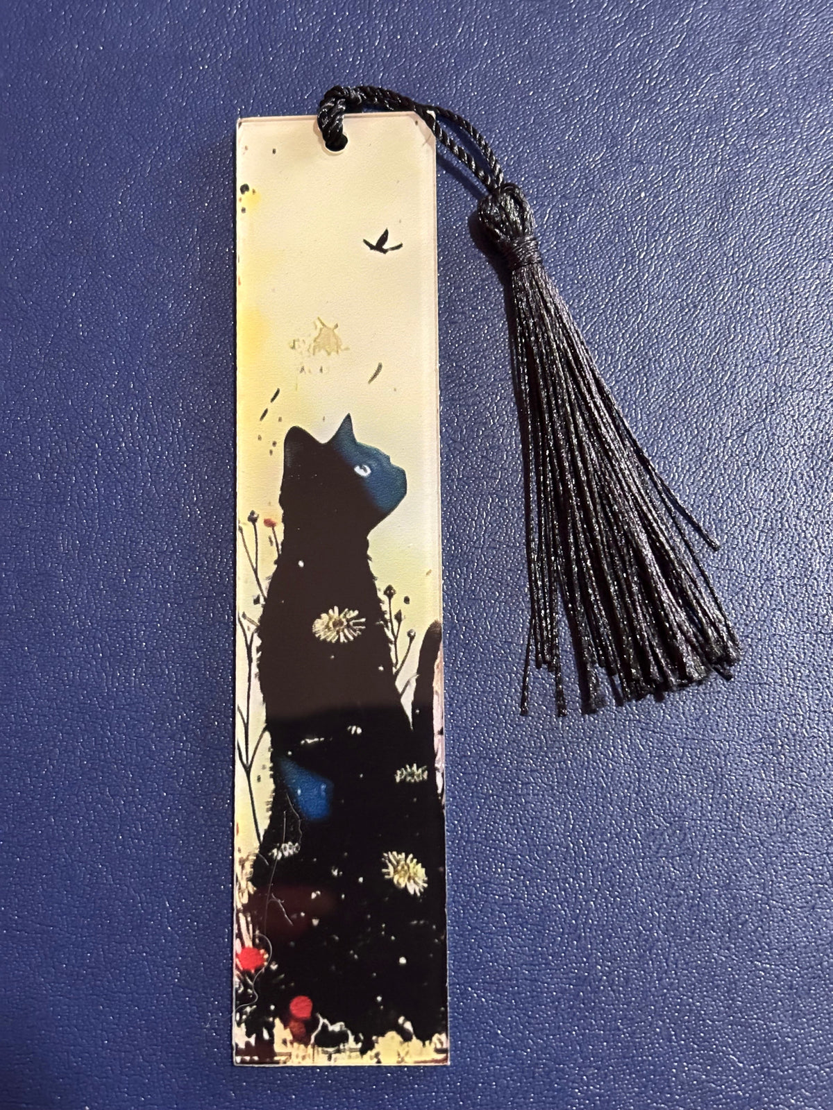 Acrylic Cat Bookmark With Silk Tassel