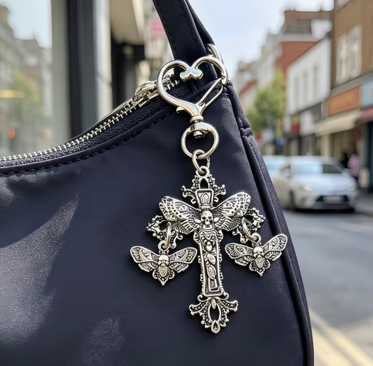 Death Moth Gothic Handbag Charm