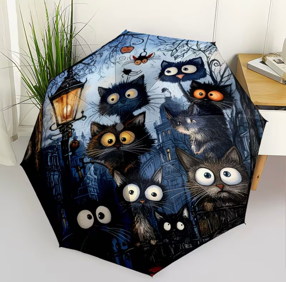 Midnight Mischief Cats Automatic Umbrella
