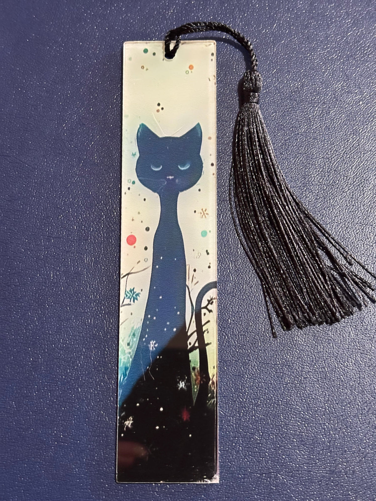 Acrylic Cat Bookmark With Silk Tassel