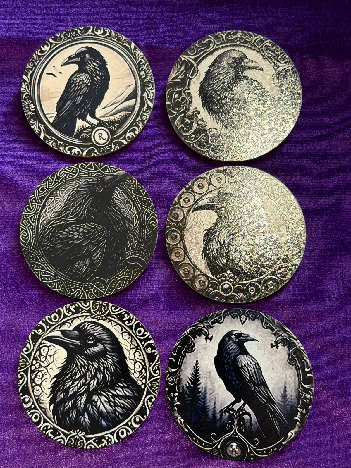Ravens Wooden Coasters – Set of Six