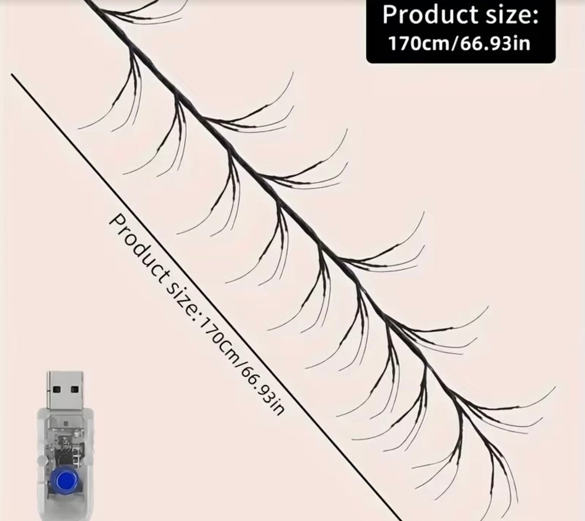 Enchanted Purple Blossom Willow Branch Light – 170cm USB