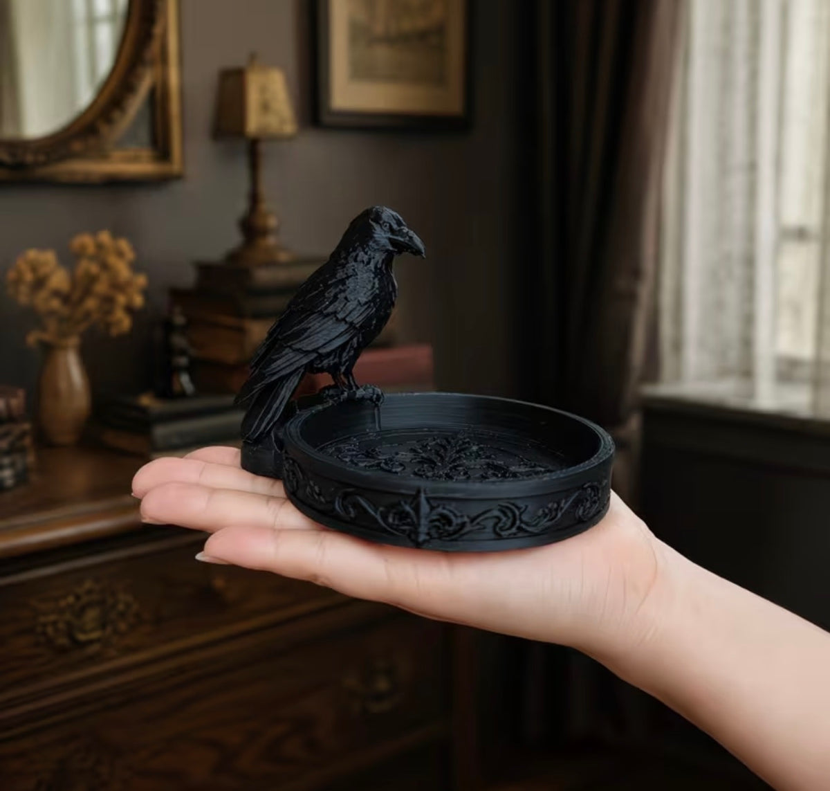 Gothic Crow Trinket Dish.