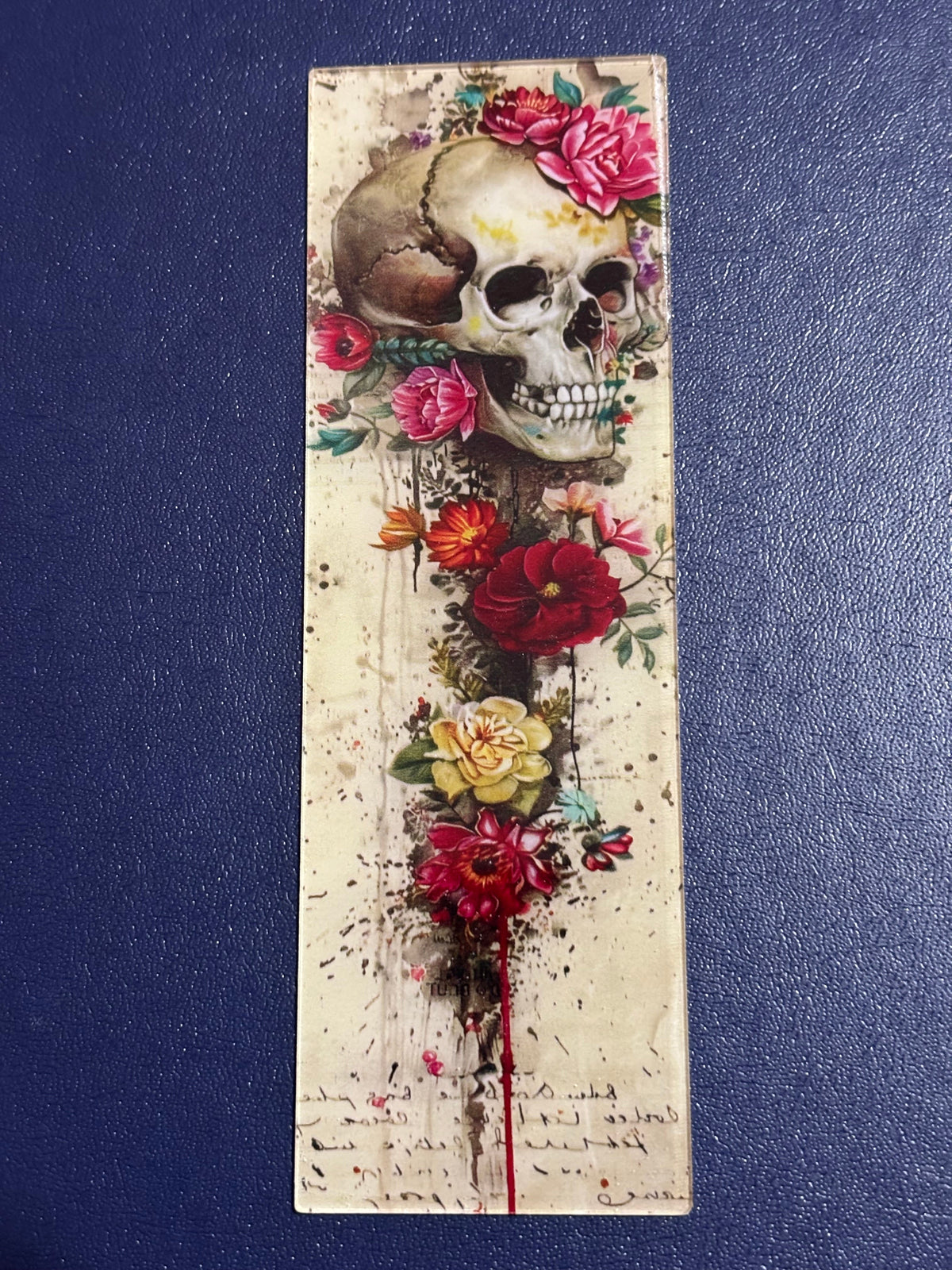 Skull & Flowers Acrylic Bookmark 4