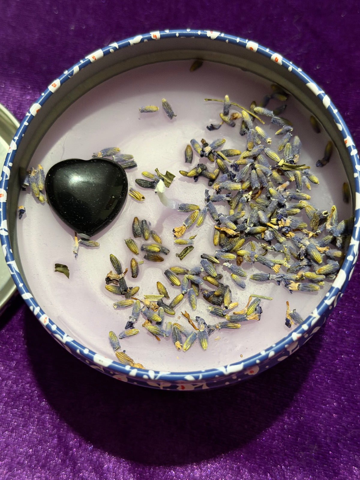 Patchouli Candle with Black Obsidian Heart