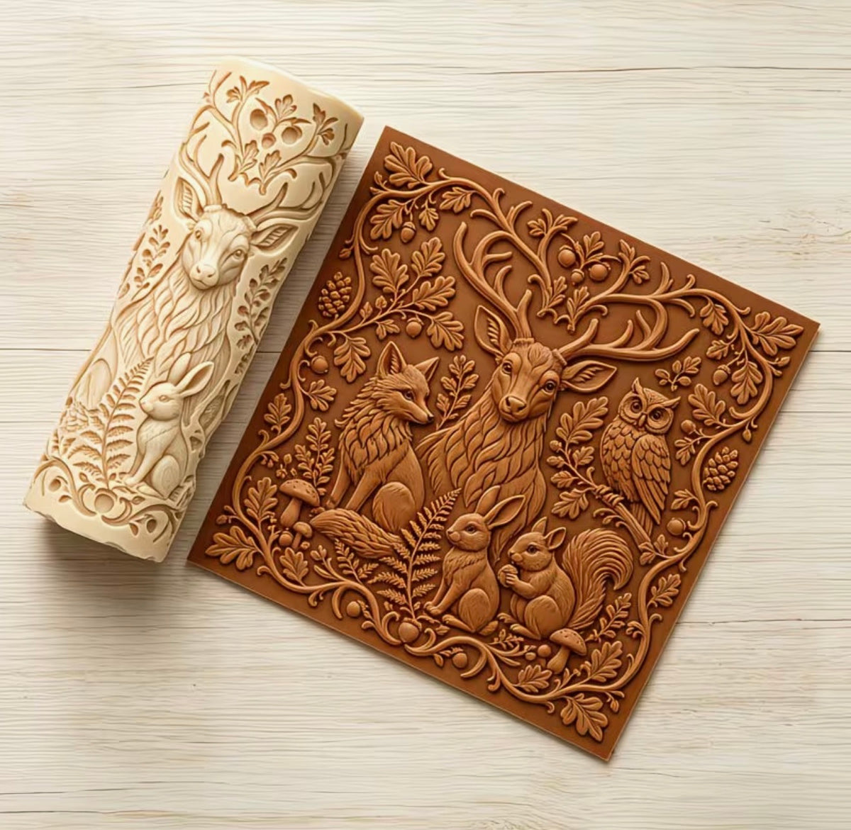 Woodland Creatures Clay Texture Roller