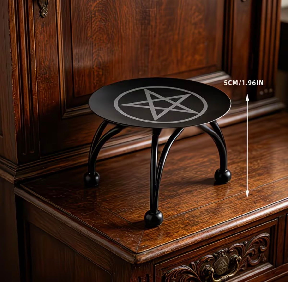 Gothic Pentagram Metal Altar Tray