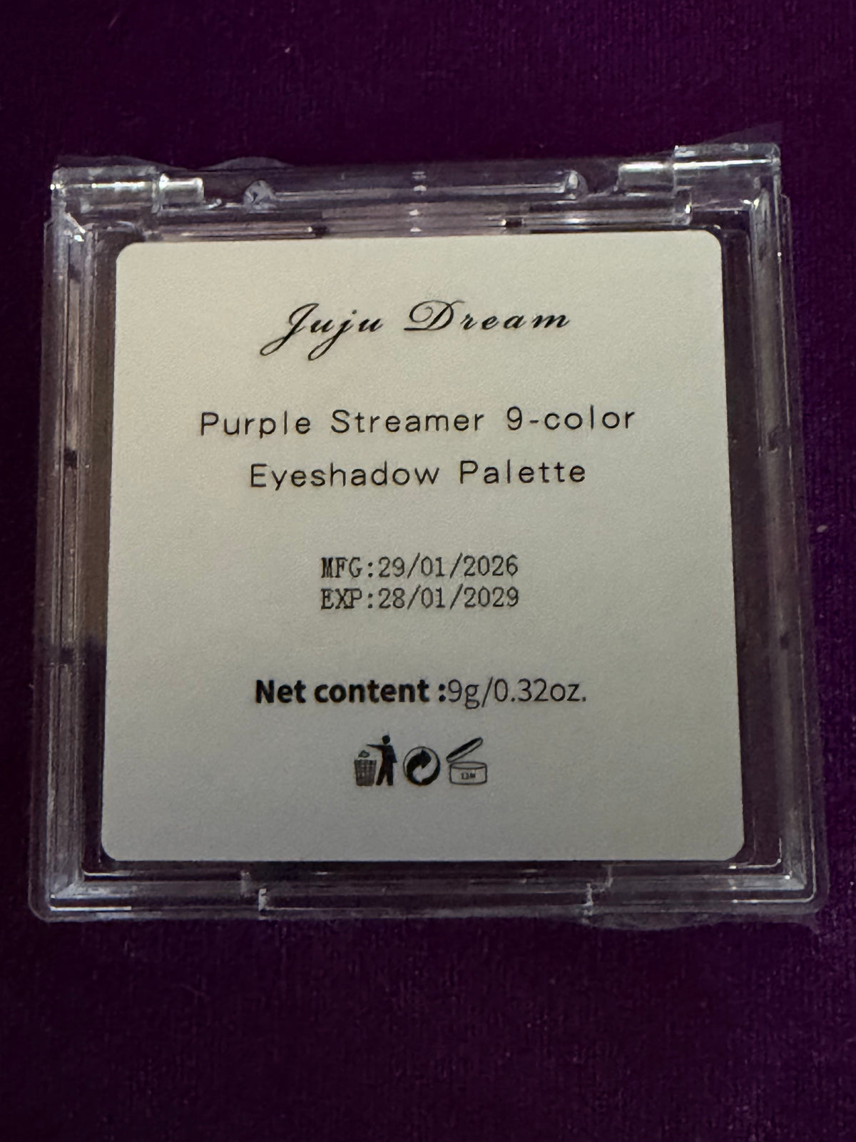 Juju Dream Purple Streamer – 9-Colour Gothic Eyeshadow Palette