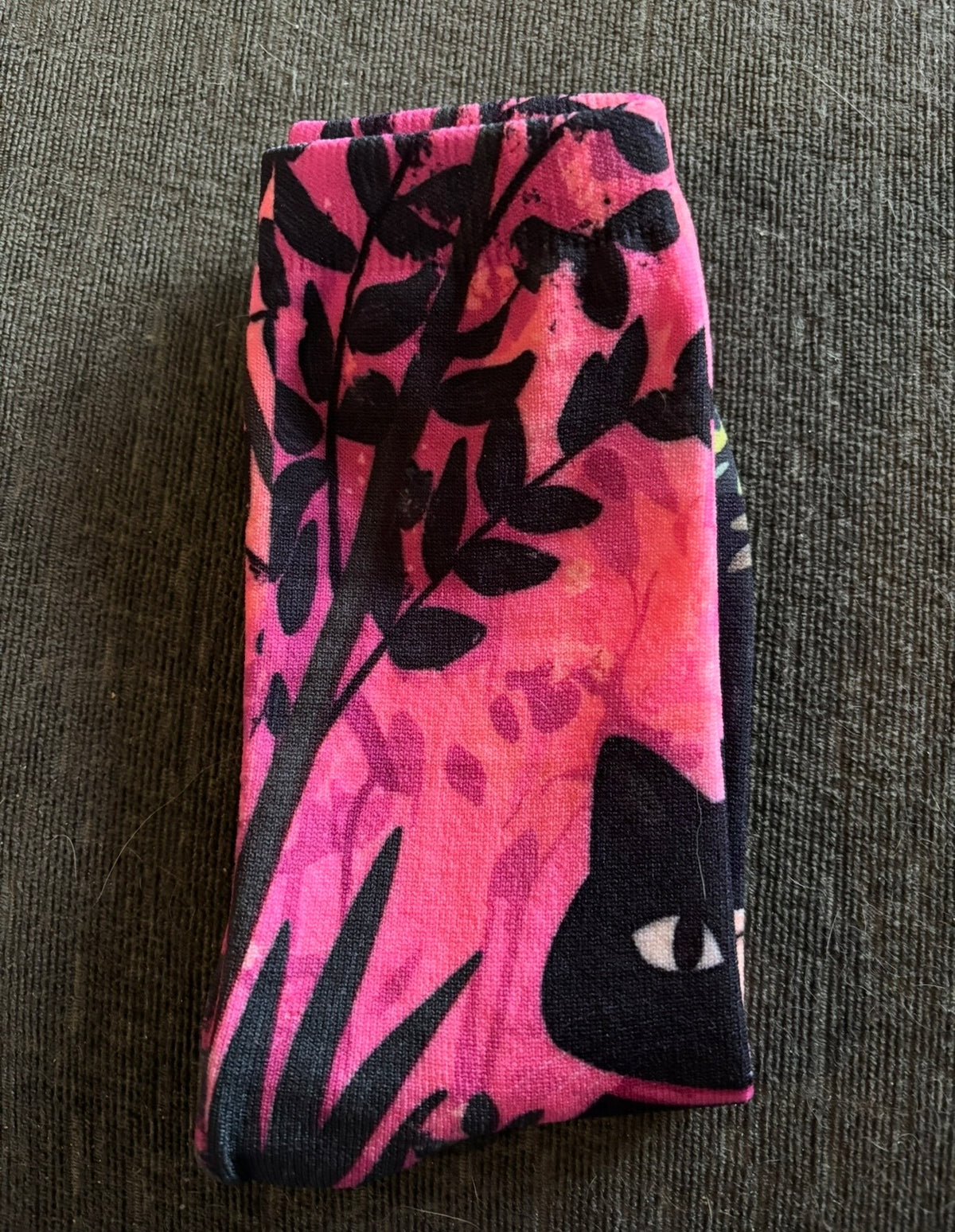 Black Cat & Pink Floral Ladies Socks