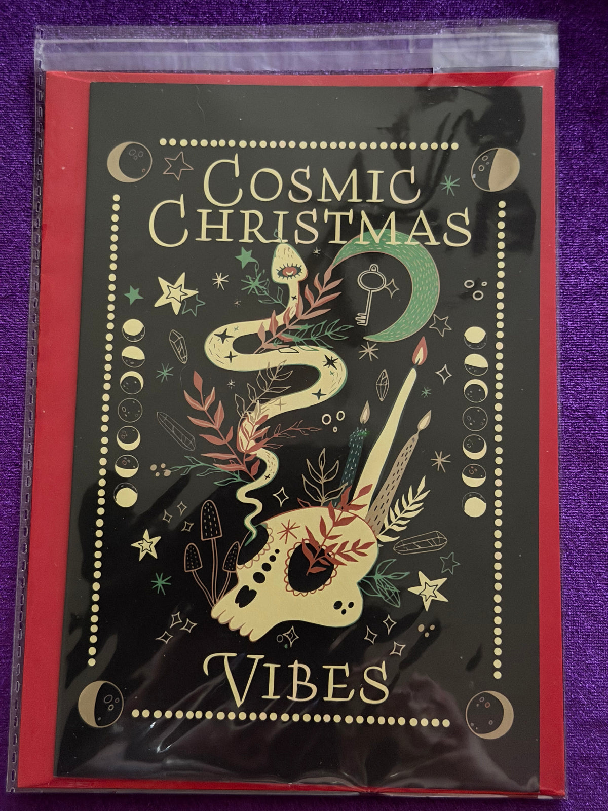 Large Cosmic Christmas Vibes Card