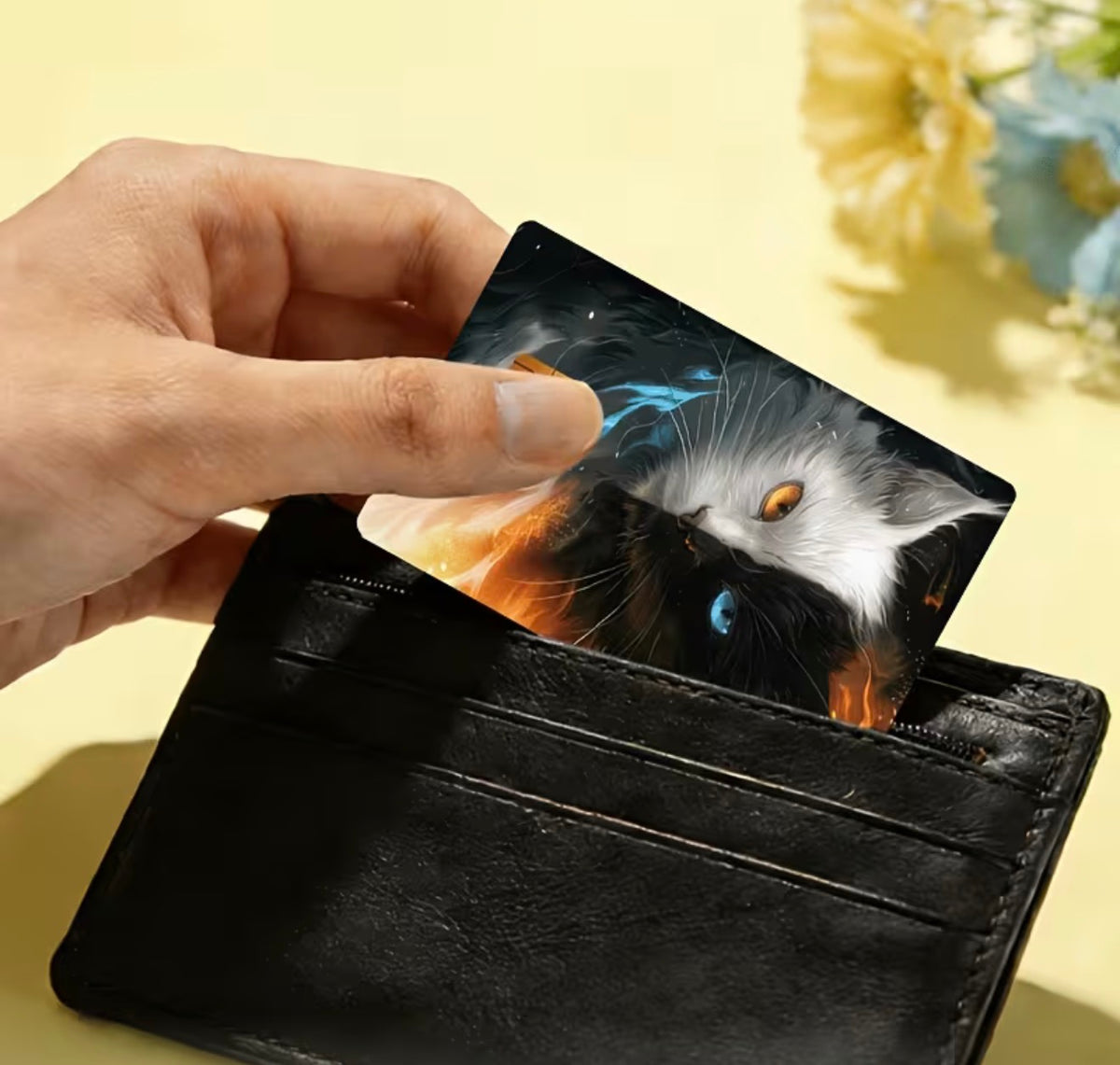 Fire & Ice Cat Bank Card Skin