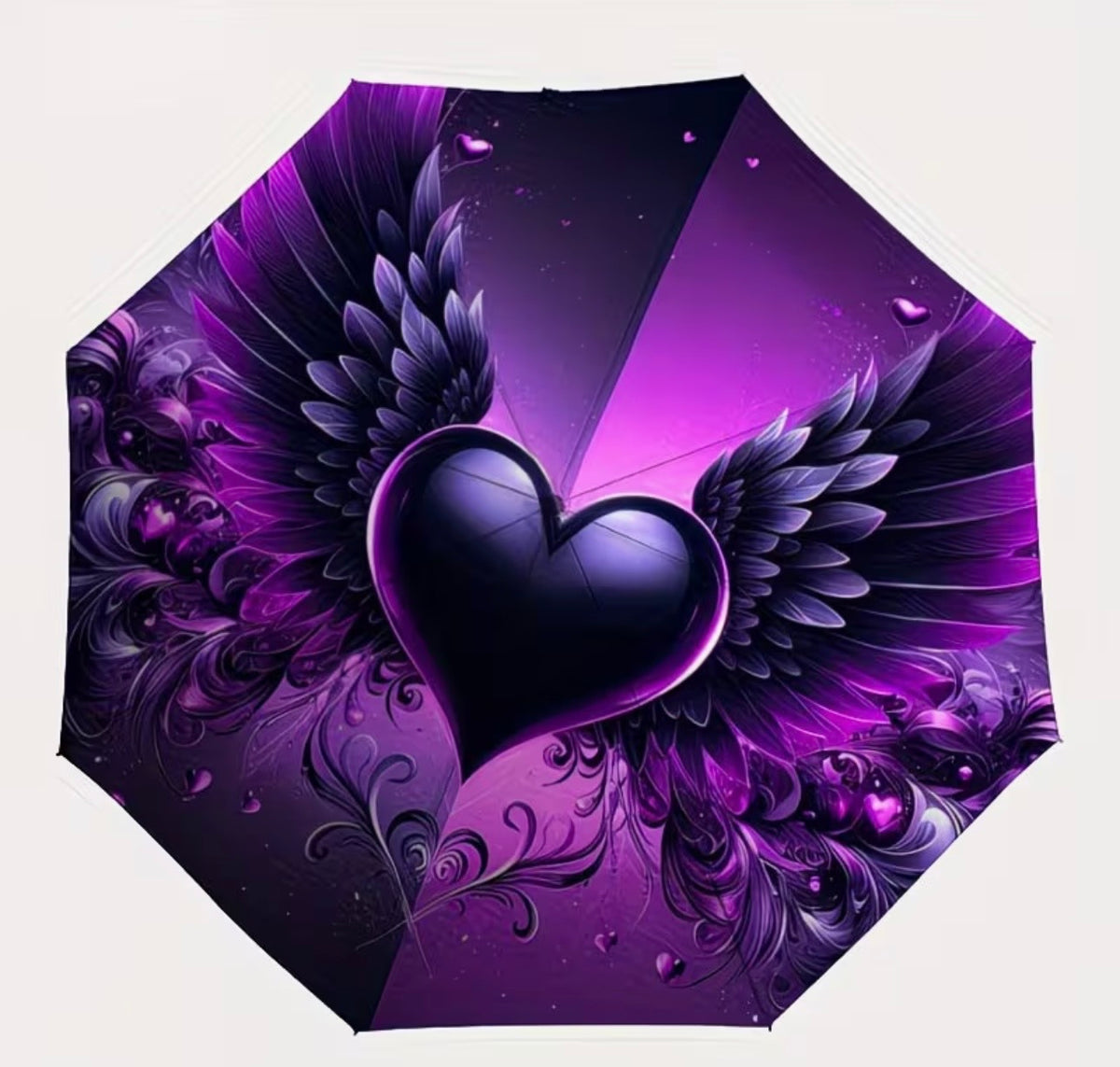 Dark Romance Winged Heart Automatic Umbrella