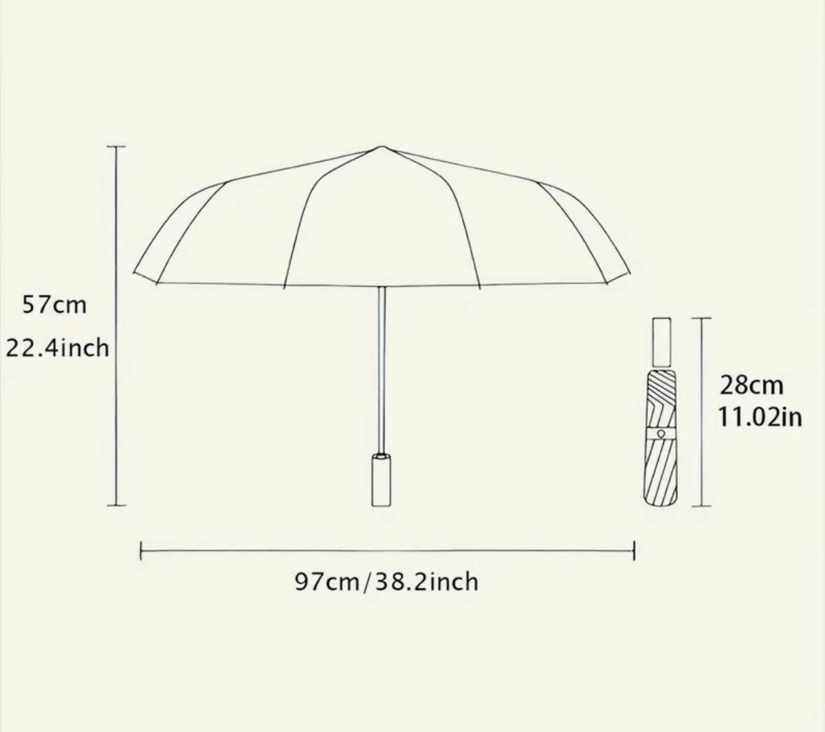 Moonlit Witch & Familiar Automatic Umbrella