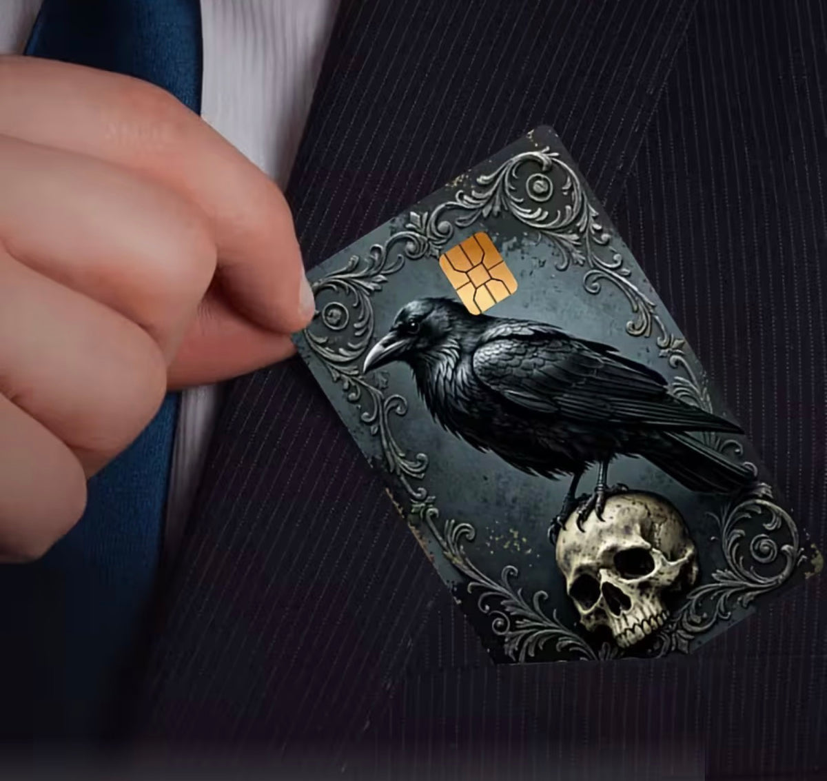 Raven & Skull Gothic Bank Card Skin