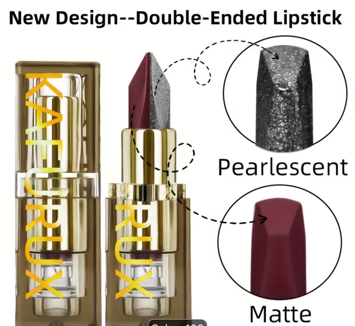 KAILIJUX Double-Ended Gothic Lipstick – Red & Black Pearl