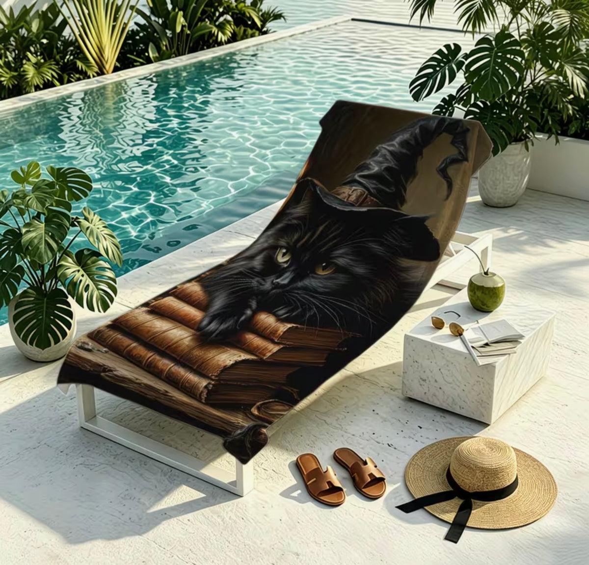 Black Magic – Gothic Cat Bath & Beach Towel