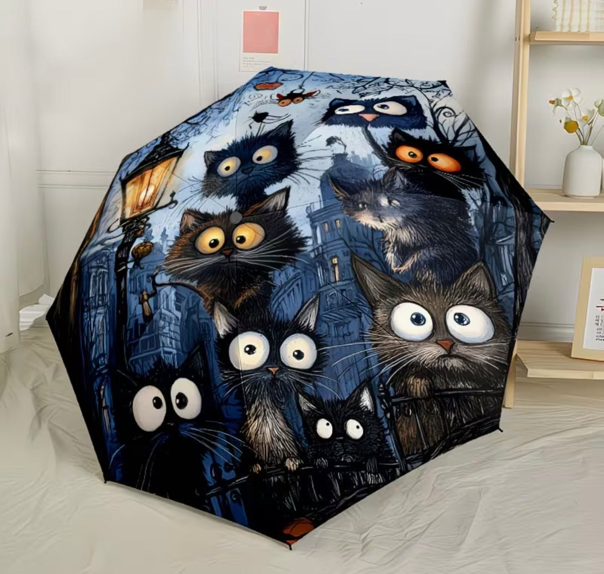 Midnight Mischief Cats Automatic Umbrella