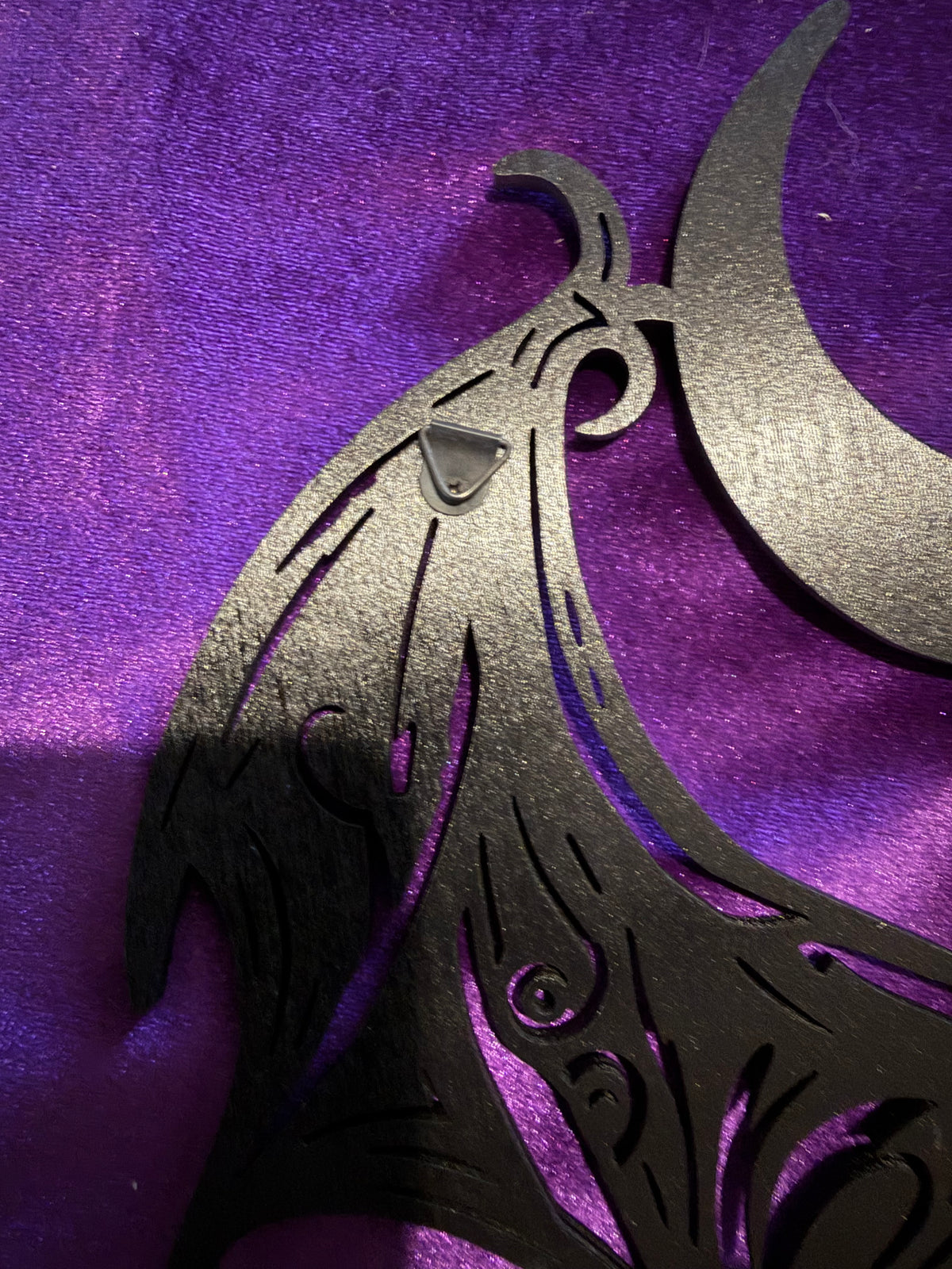 Gothic Bat & Crescent Moon Hanging Crystal Shelf