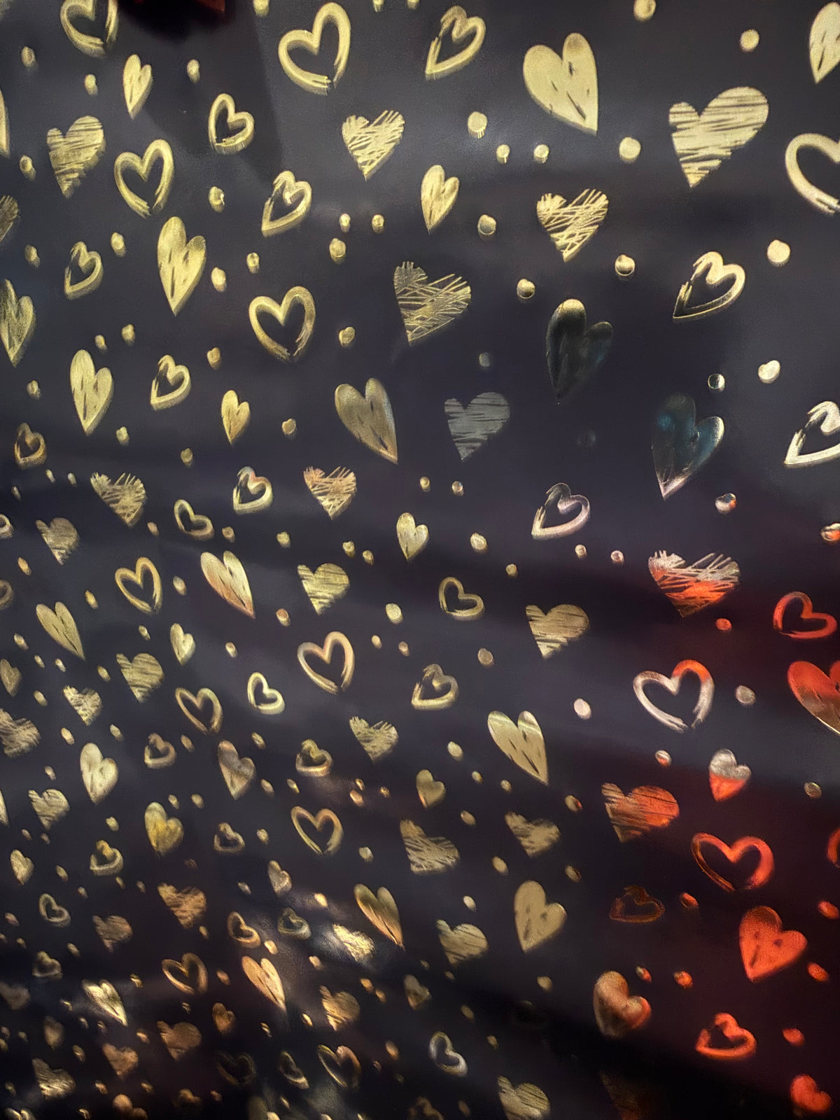 Black & Gold Hearts Premium Wrapping Paper — 2 Metre Roll
