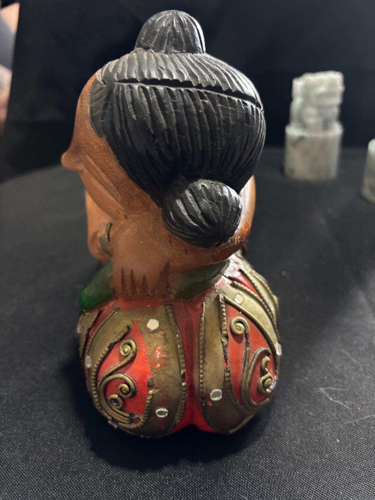 Vintage Hand-Carved Wooden Watermelon Baby Figurine