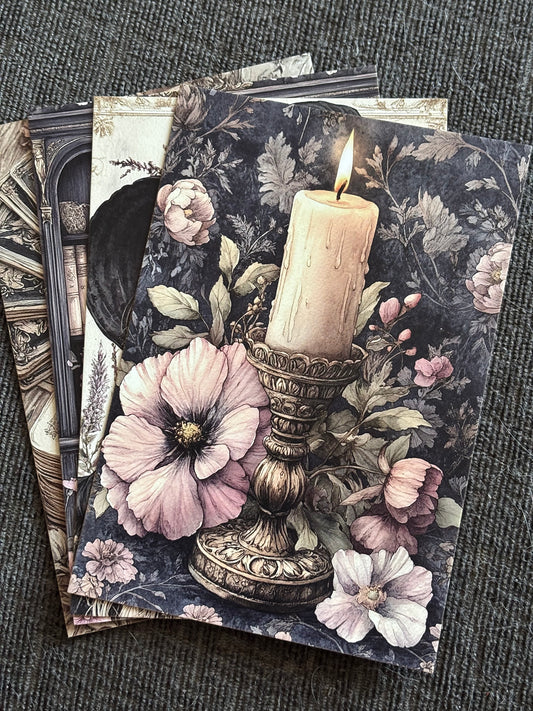 Gothic Books & Apothecary Mini Art Print Set (4 Pack)
