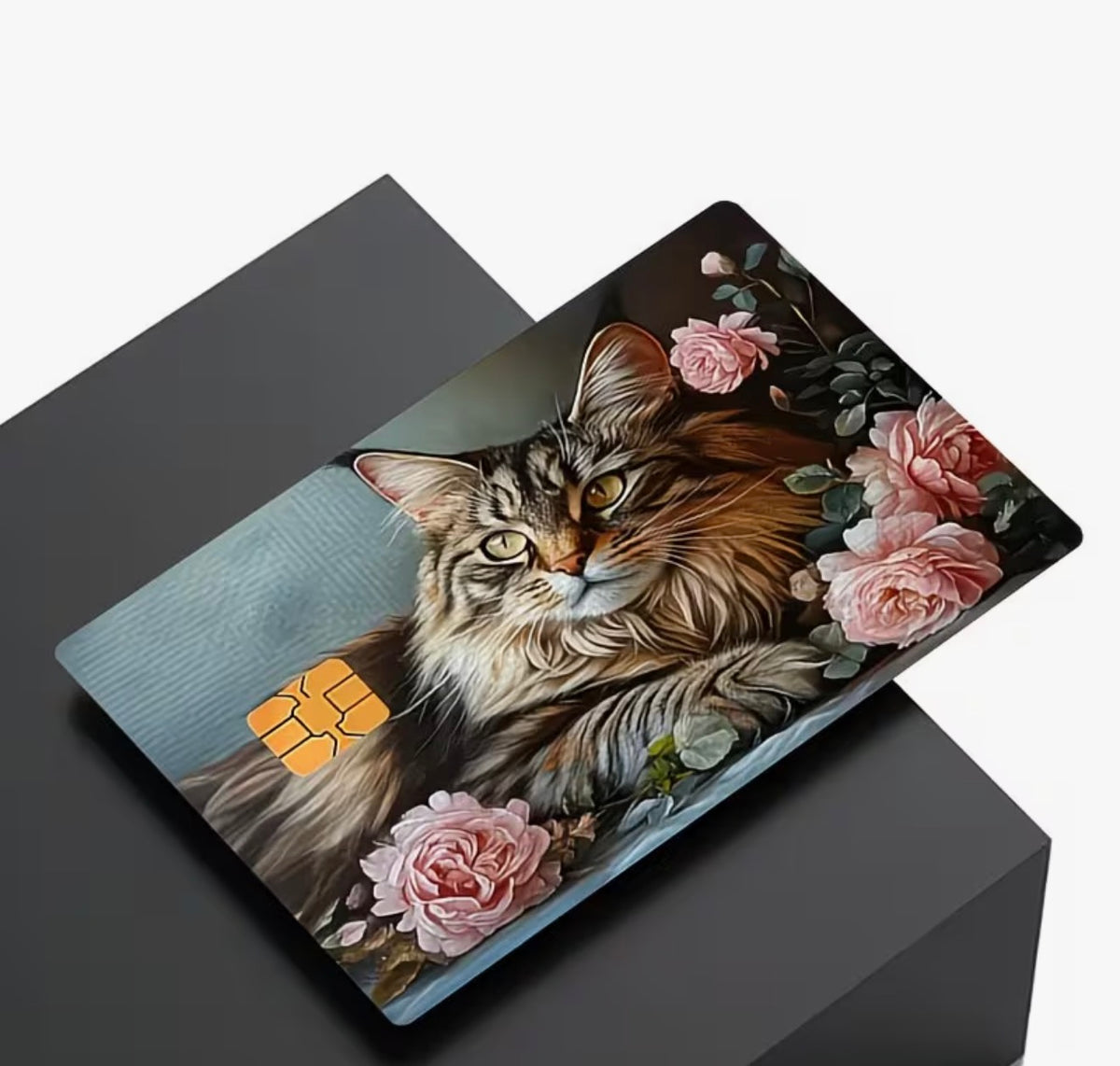 Maine Coon & Roses Bank Card Skin