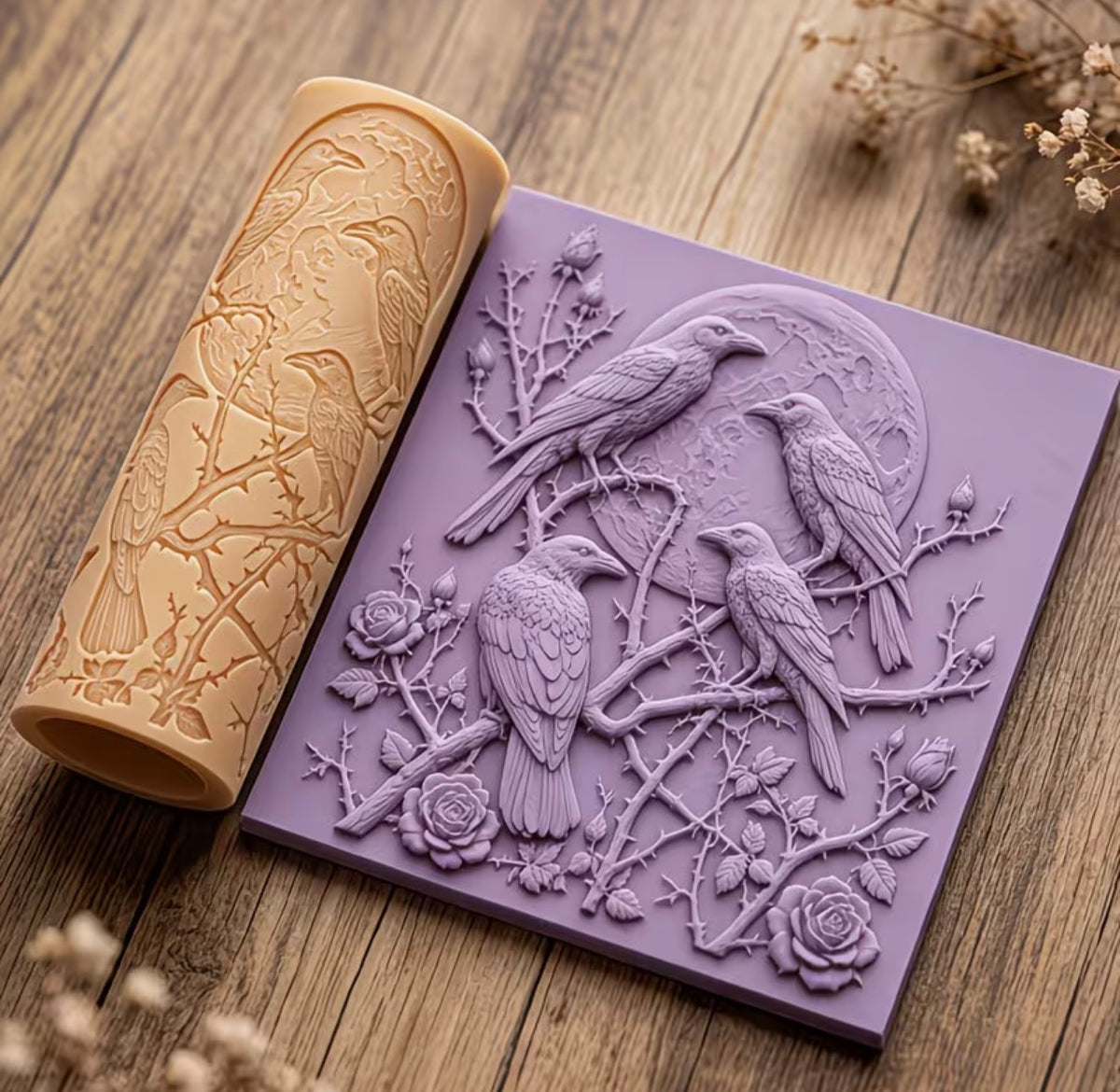 Ravens & Roses Clay Texture Roller