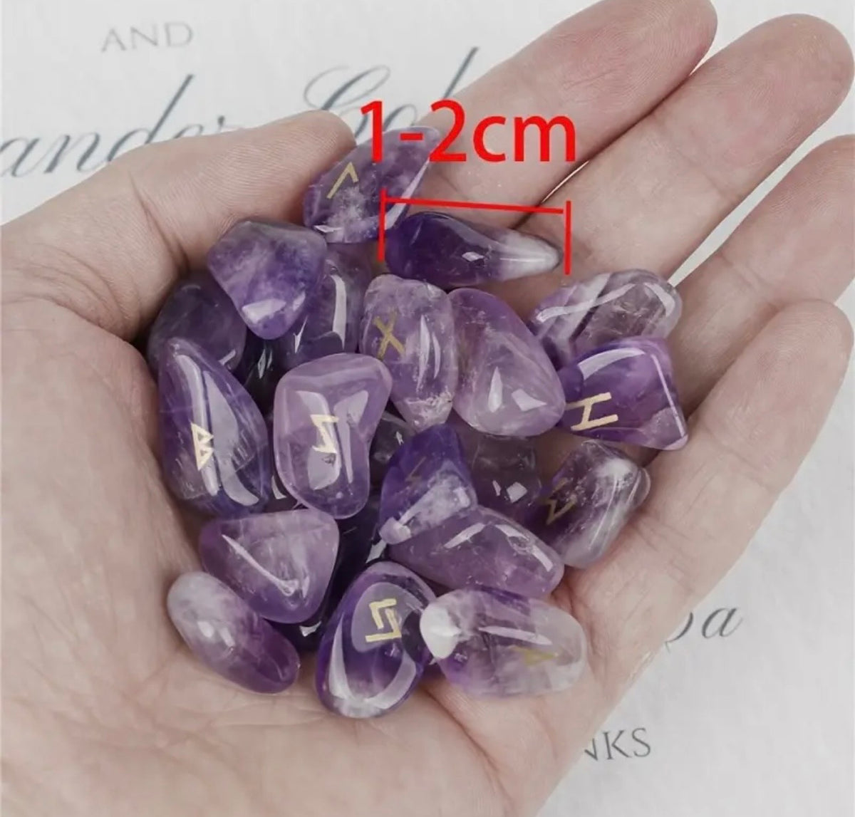 Amethyst Elder Futhark Rune Stone Set