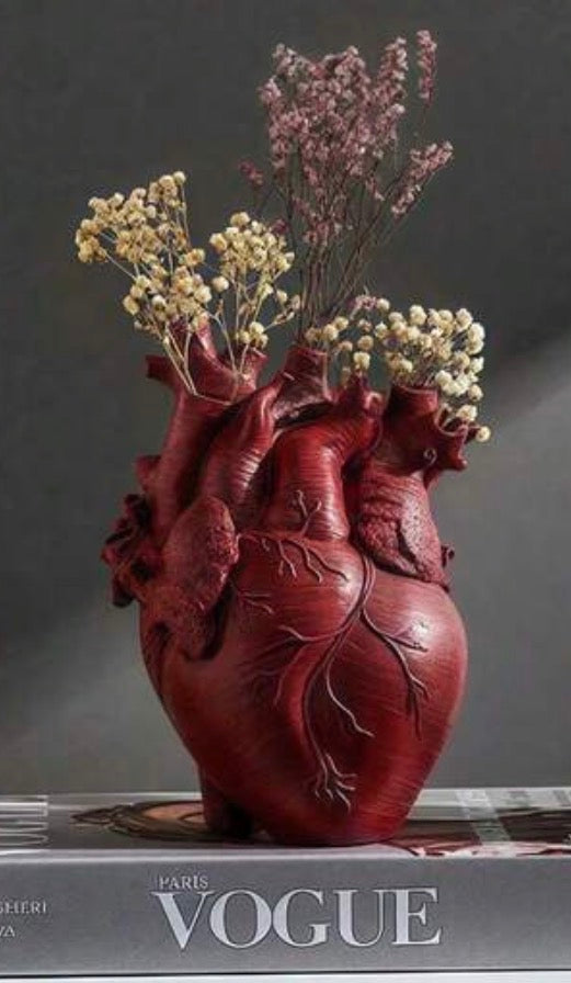 Red Anatomical Heart Vase