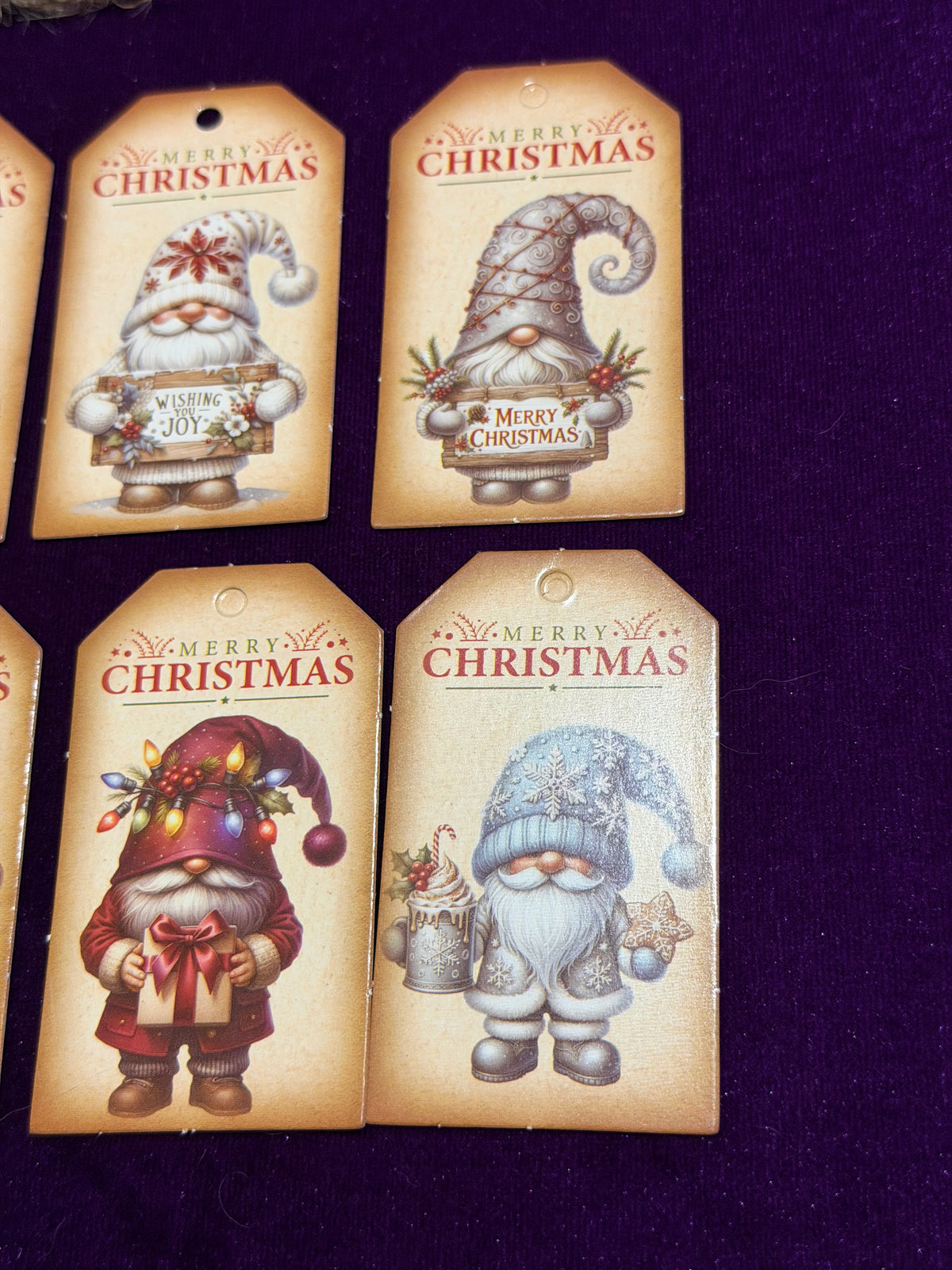 Vintage Christmas Gnome Gift Tags – Pack of 10