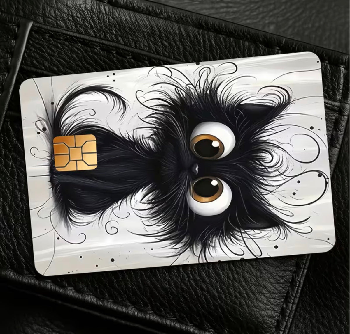 Crazy Black Cat Bank Card Skin