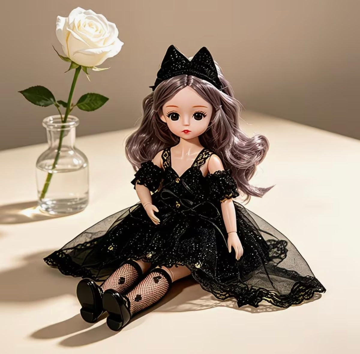 Gothic Black Lace Articulated Doll