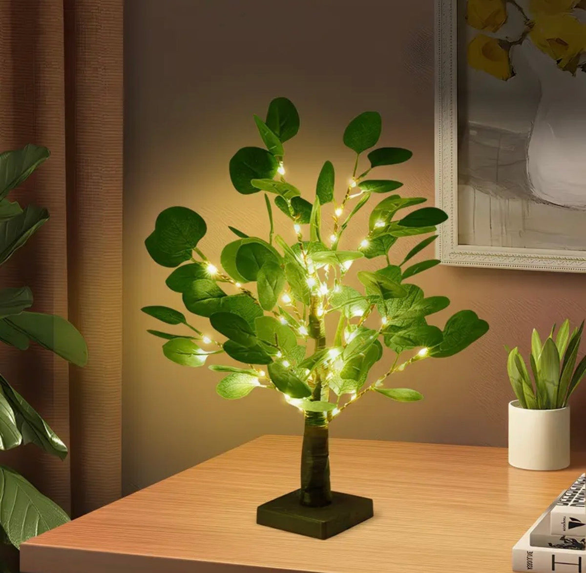 Illuminated Eucalyptus Tree Lamp – 55cm