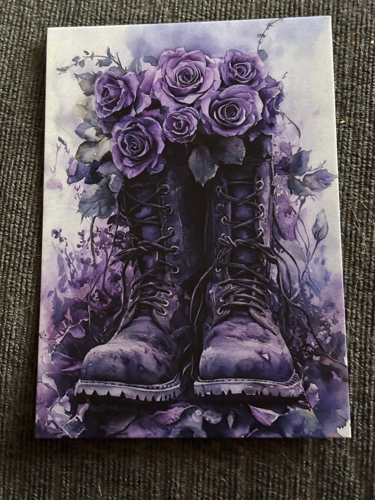 Gothic Purple Aesthetic A6 Postcard Set – Dark Romantic & Witchy Art Cards (Set of 4)