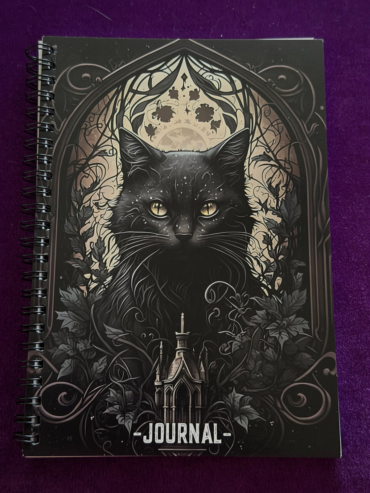 Familiar Under the Moon – Black Cat Notebook
