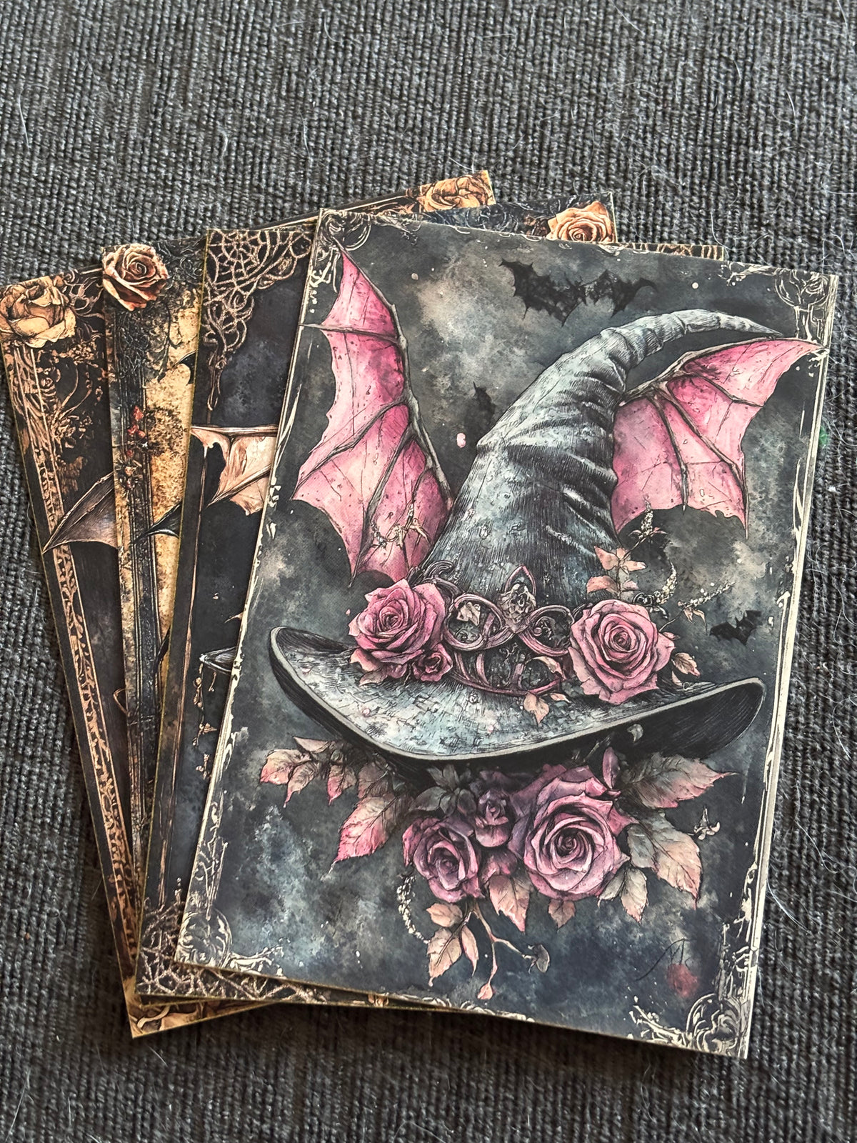 Witch Hat Gothic Mini Art Print Set (4 Pack)