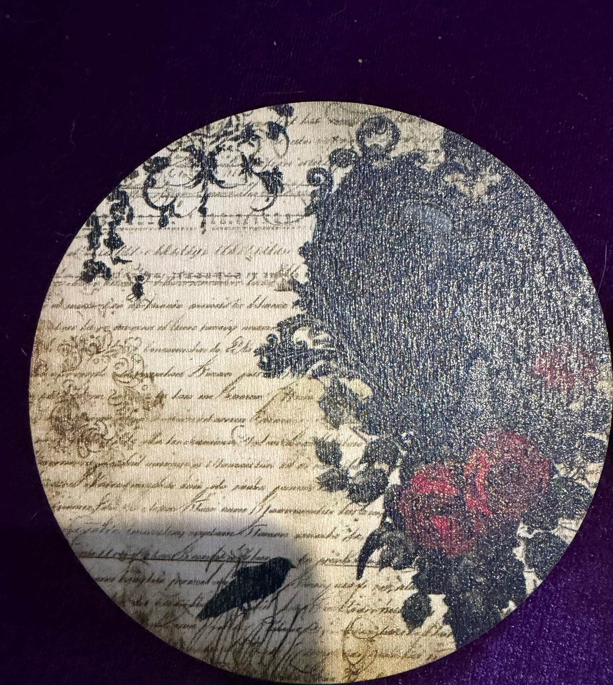 Crimson Roses – Set of 6 Wooden Coasters