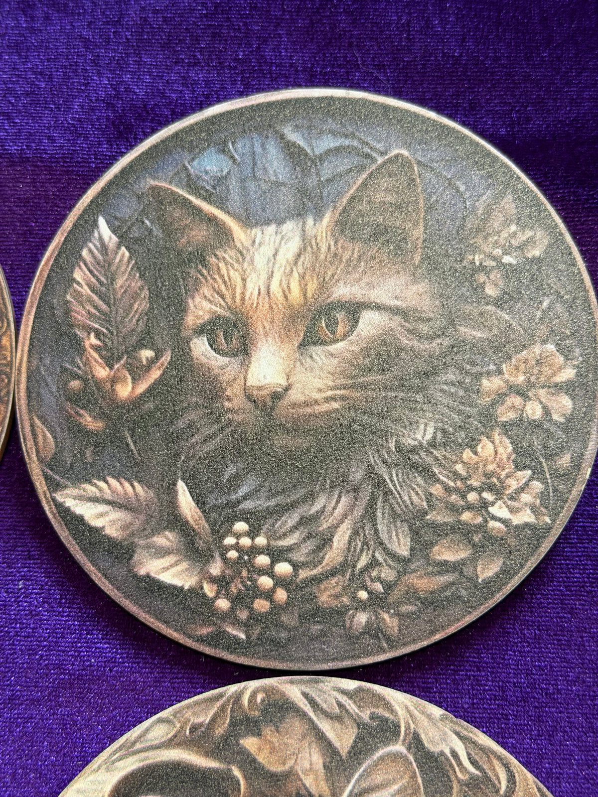 Autumn Cats Wooden Coasters – Set of Six