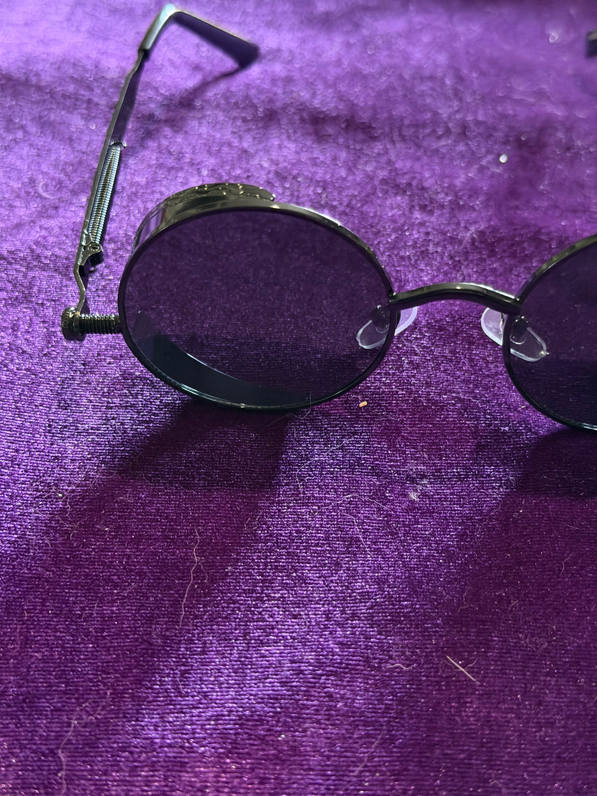 Black Gothic Steampunk Round Sunglasses