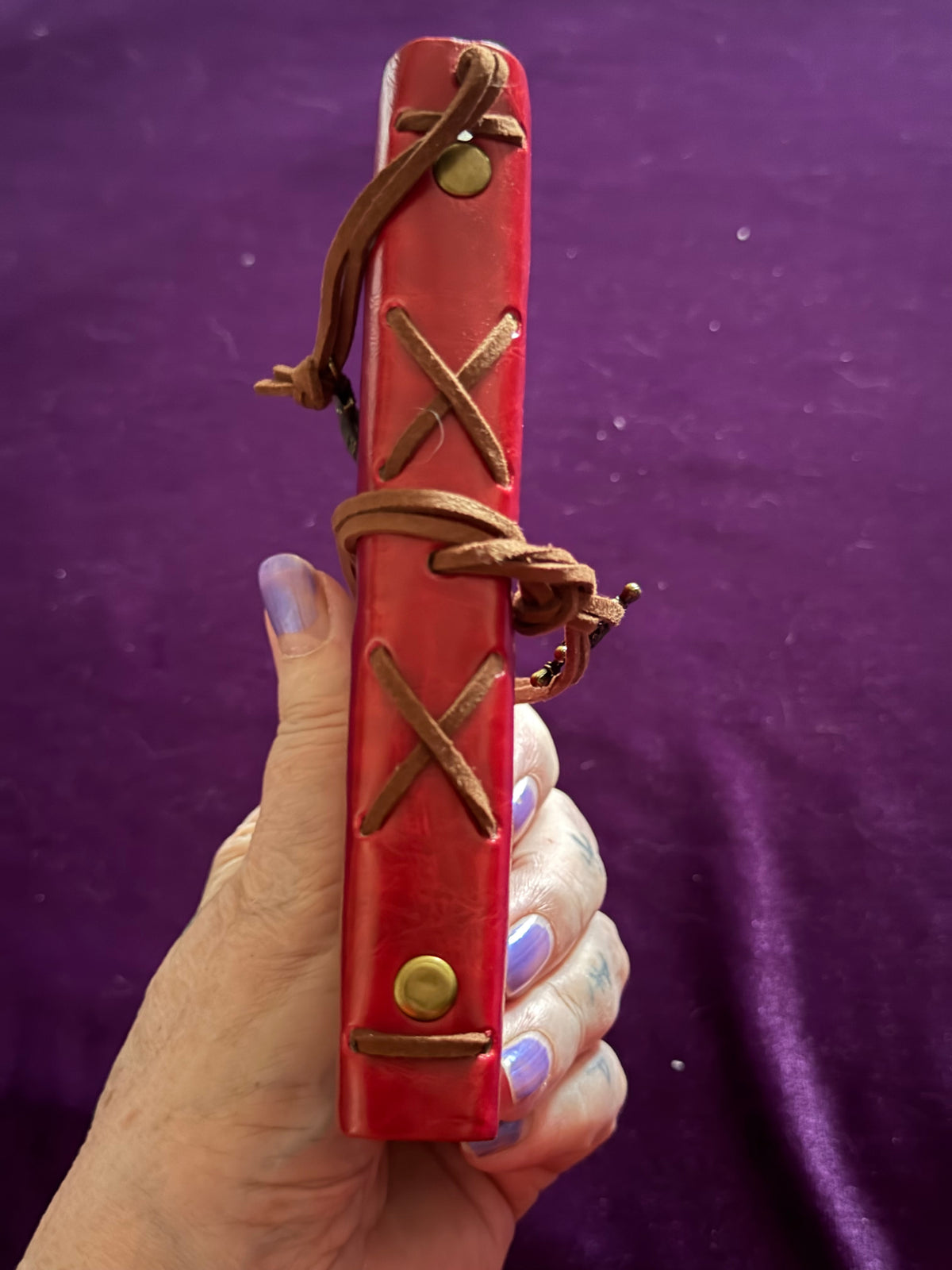 Red Leather Compass Journal – Blank Kraft Pages
