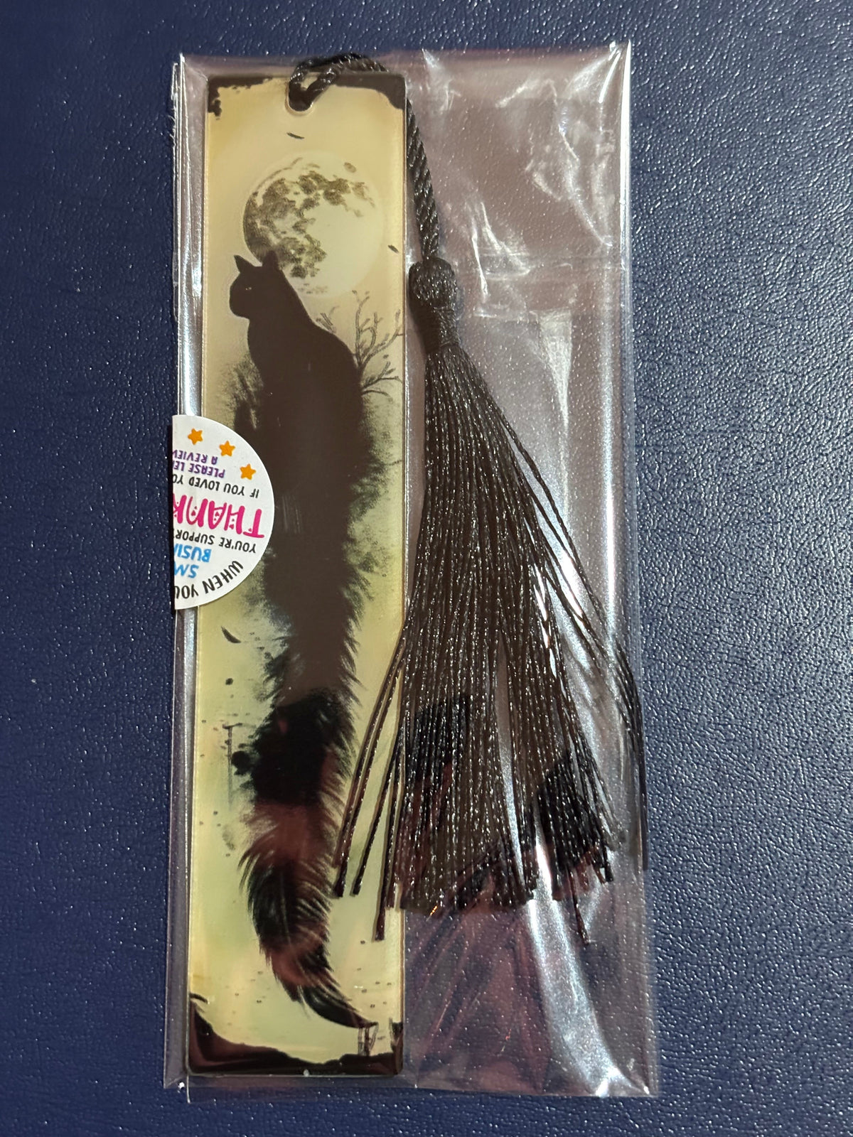 Cats & Feathers Acrylic Bookmark with Silk Tassel