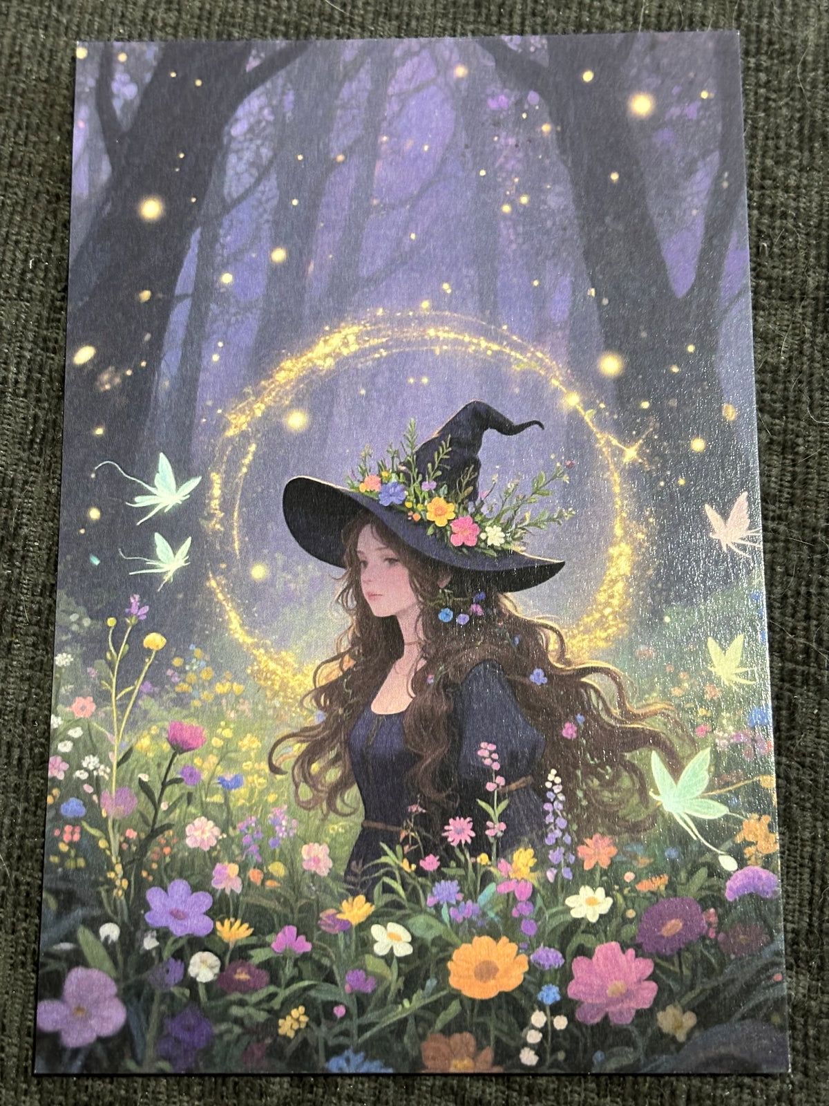 Witch & Familiar A6 Postcard Set – Gothic Fantasy Art Prints – Magical Forest Witch Cards (Set of 4)