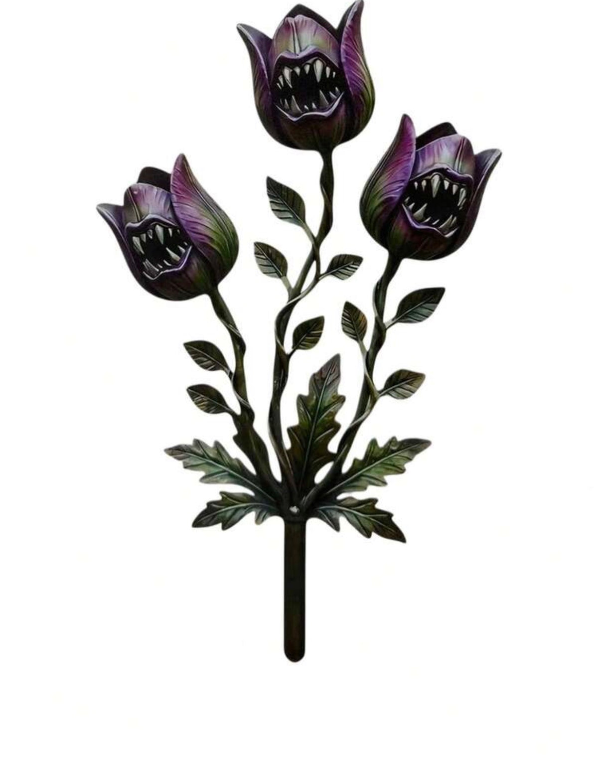 Carnivorous Gothic Flower Metal Garden Stake