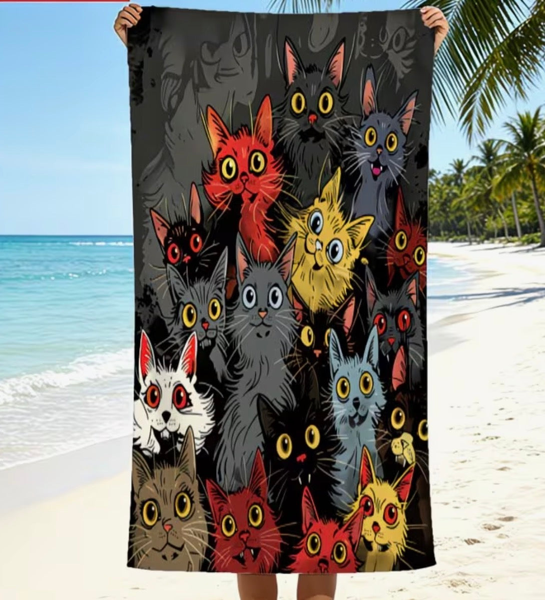 The Usual Suspects – Gothic Cat Bath Towel