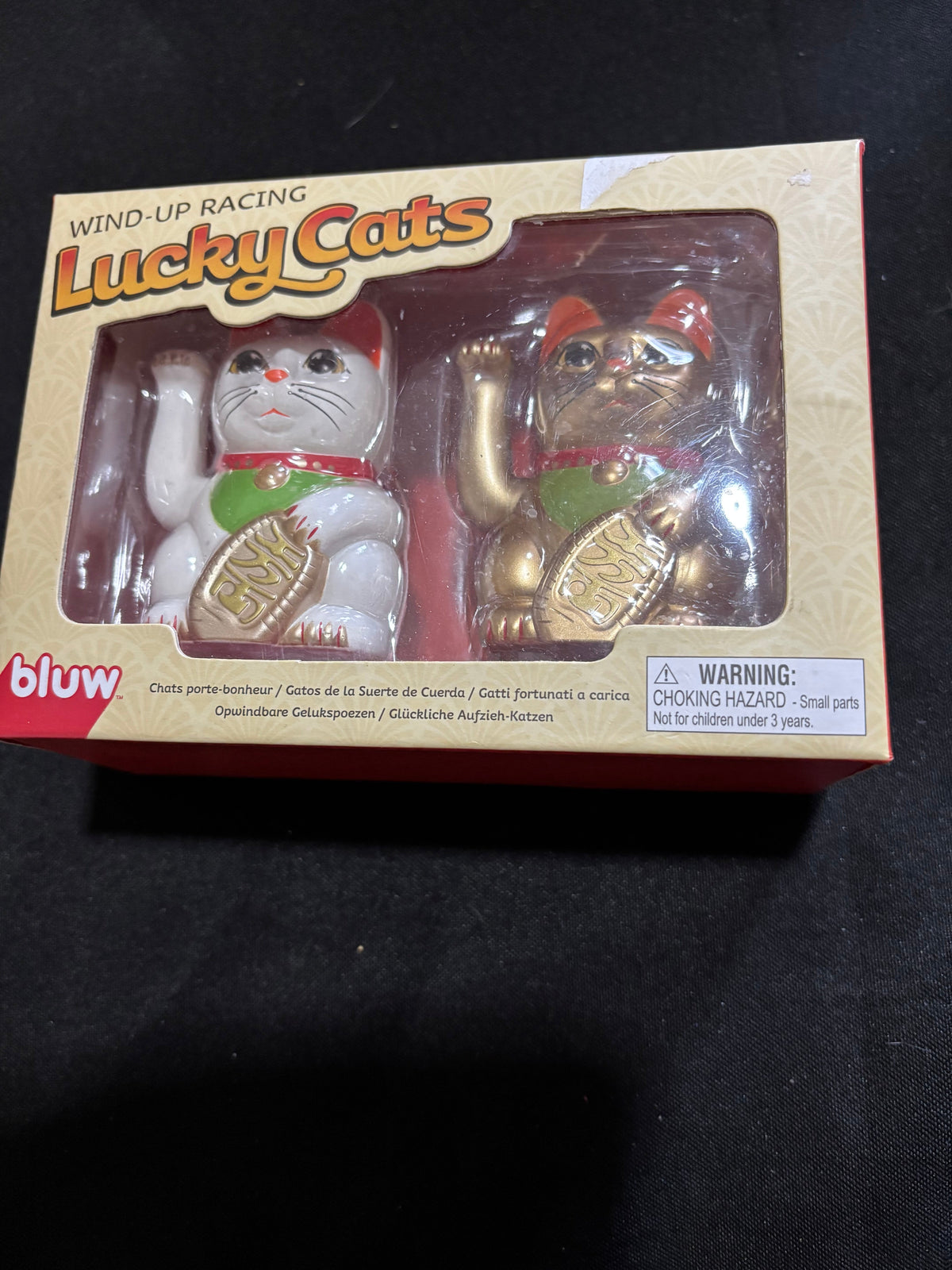 Bluw Vintage 2015 Wind-Up Racing Lucky Cats – New in Box