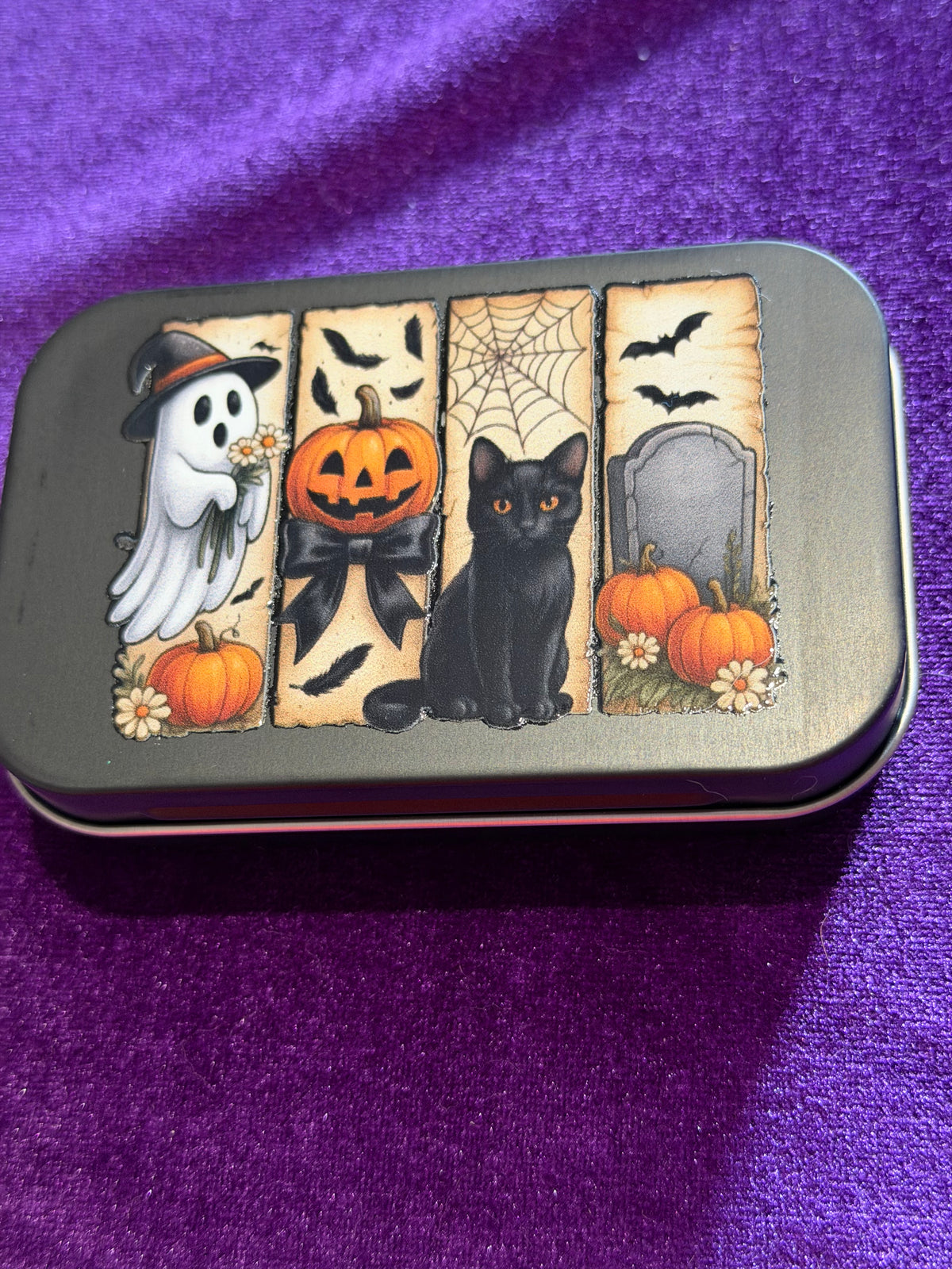 Spooky Cat Multipurpose Metal Trinket Tin