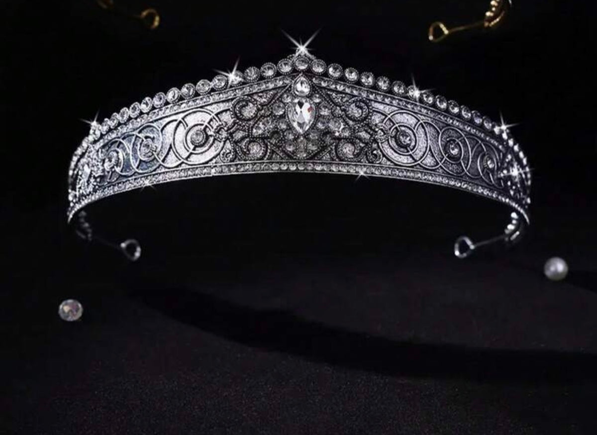 Baroque Crystal Scrollwork Bridal Tiara