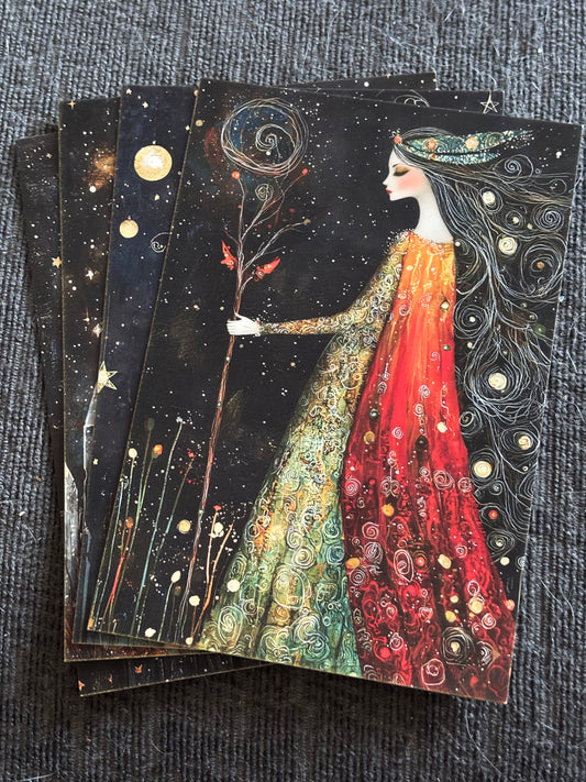 Celestial Dreamscape Mini Art Print Set (4 Pack)