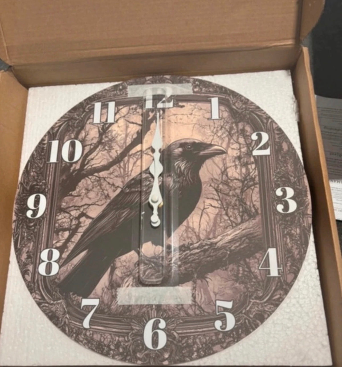 Ravenwood – 30cm Gothic Raven Wall Clock