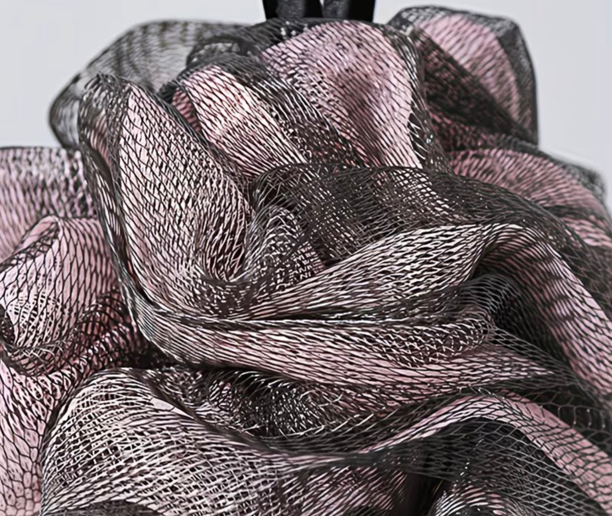 Purple and Black Exfoliating Bath Scrunchie